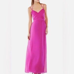 BCBG MAXAZRIA Elegant Pink Fuschia Evening Gown Full Length Dress Size 2 Small